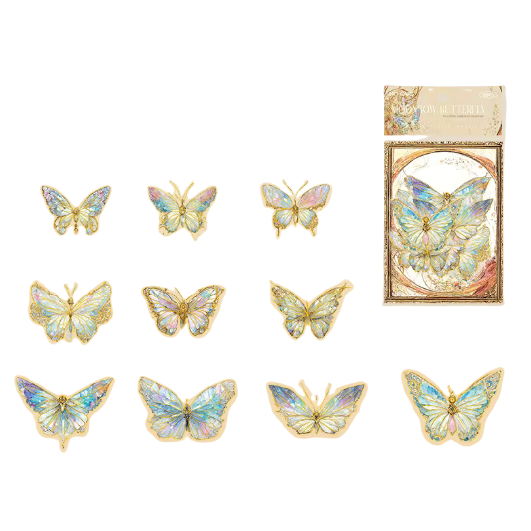 Butterfly Laser Gold Sticker Series