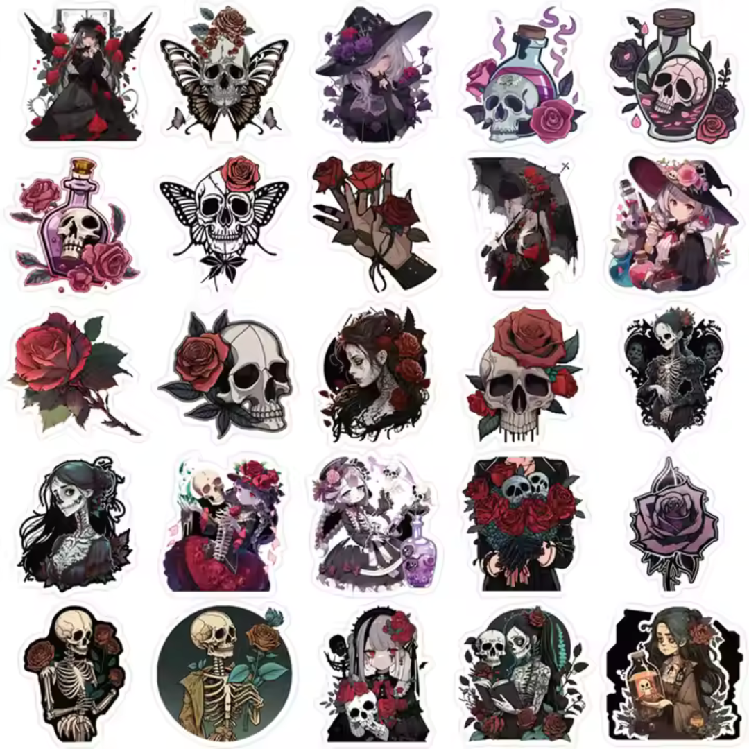 Rose Goth 50 Pack Stickers