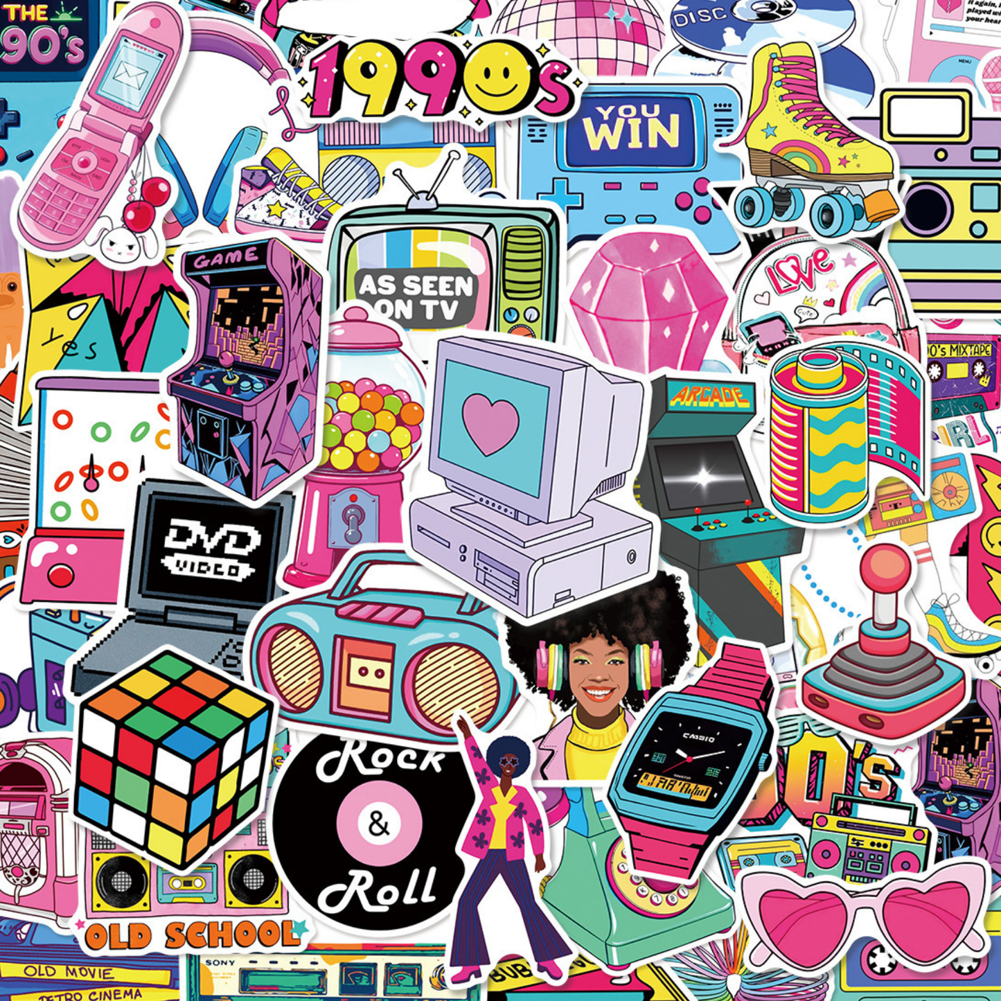 1990s Nostalgia 50 Piece Sticker Pack