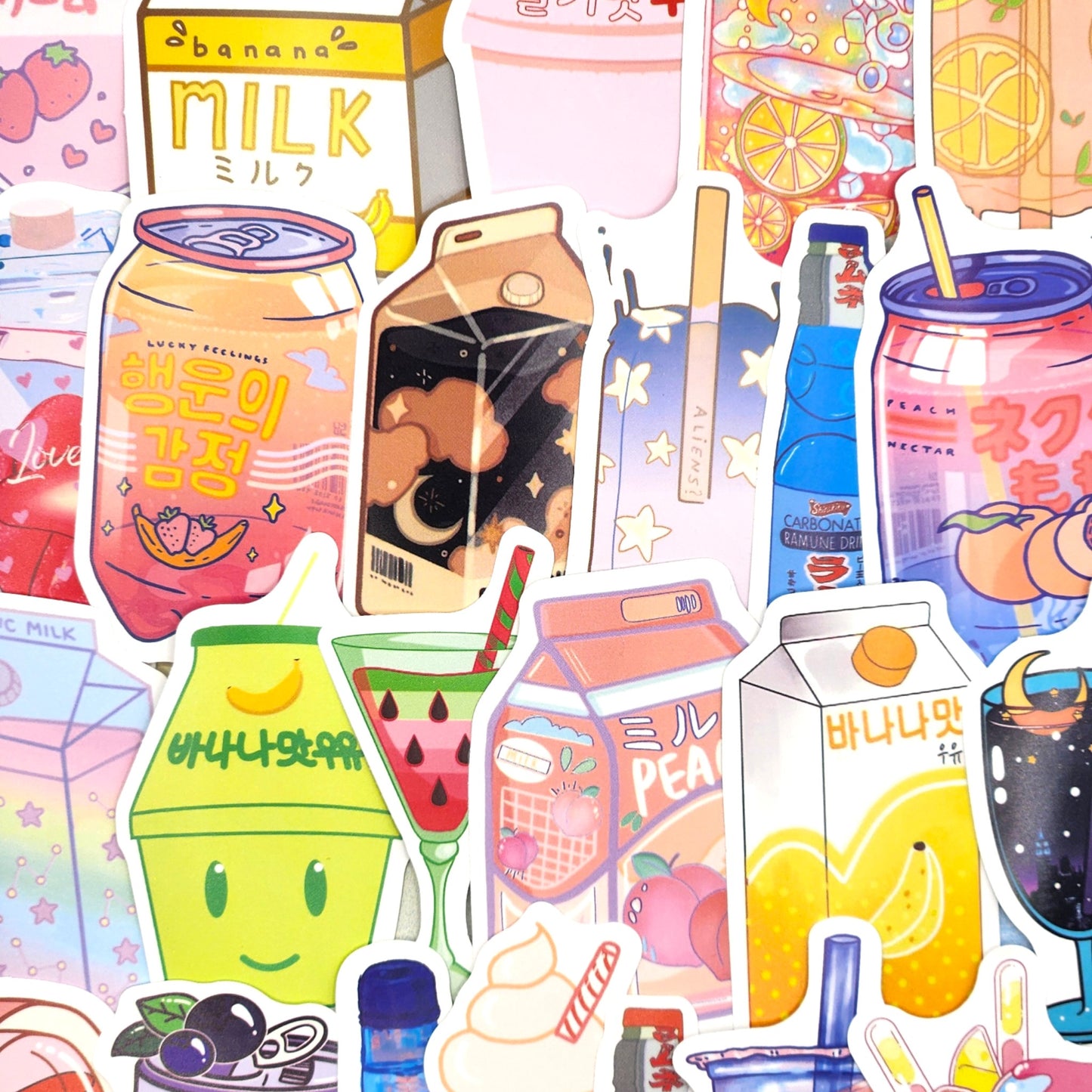 Bubble Tea Beverages 50 Piece Sticker Pack