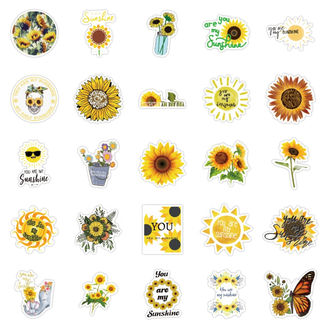Sunflower 50 Piece Sticker Pack