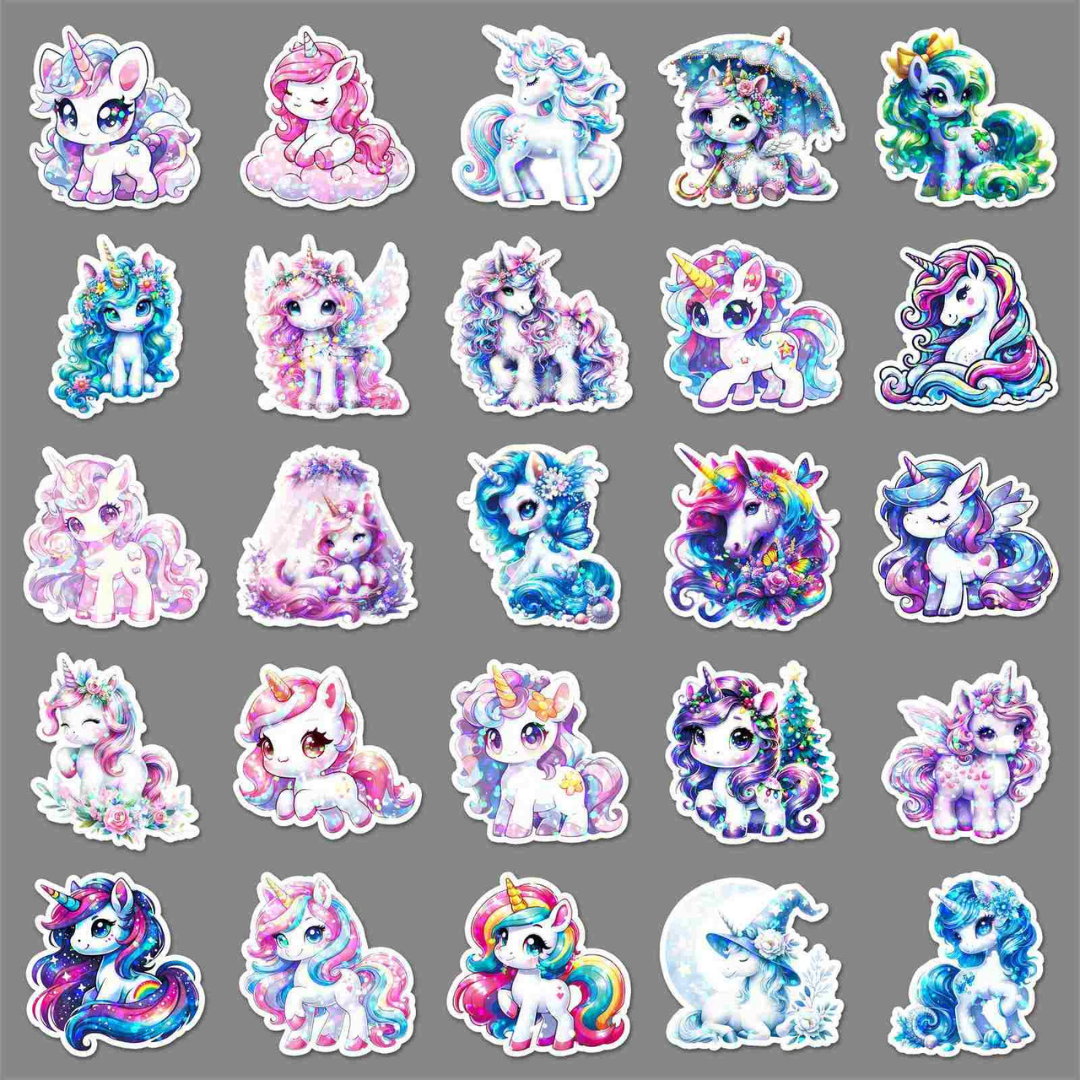 Unicorns Holo 50 Pack Stickers