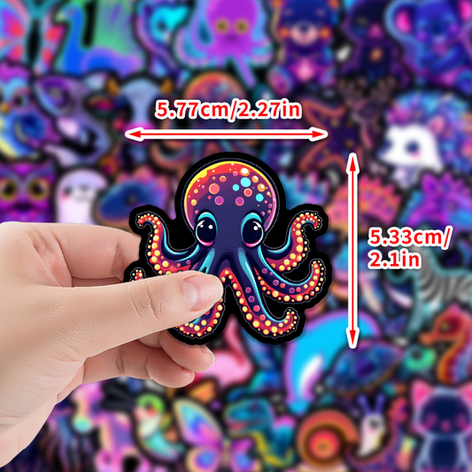 Neon Animals 50 Pack Stickers
