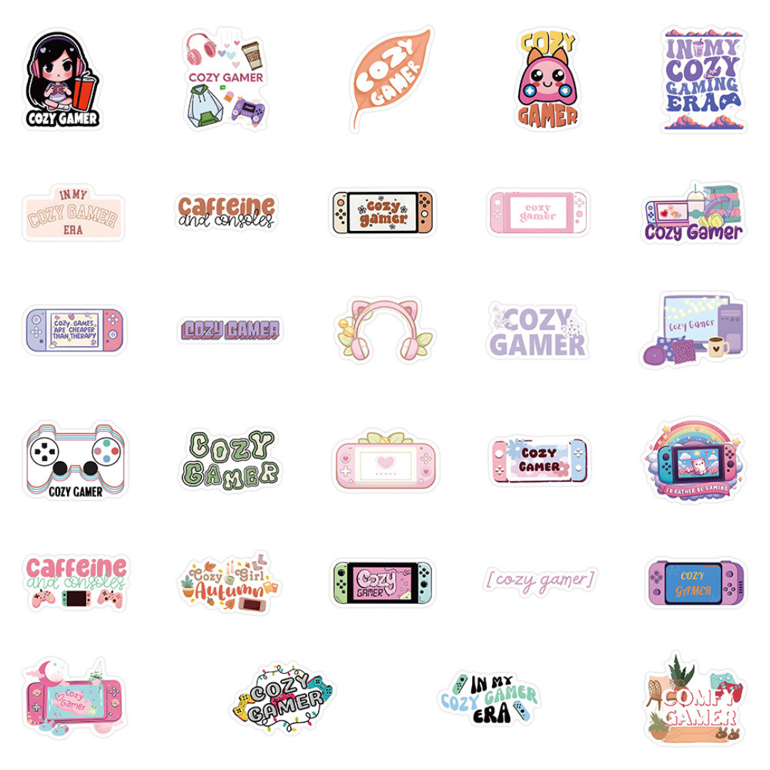 Cozy Gamer 50 Piece Sticker Pack