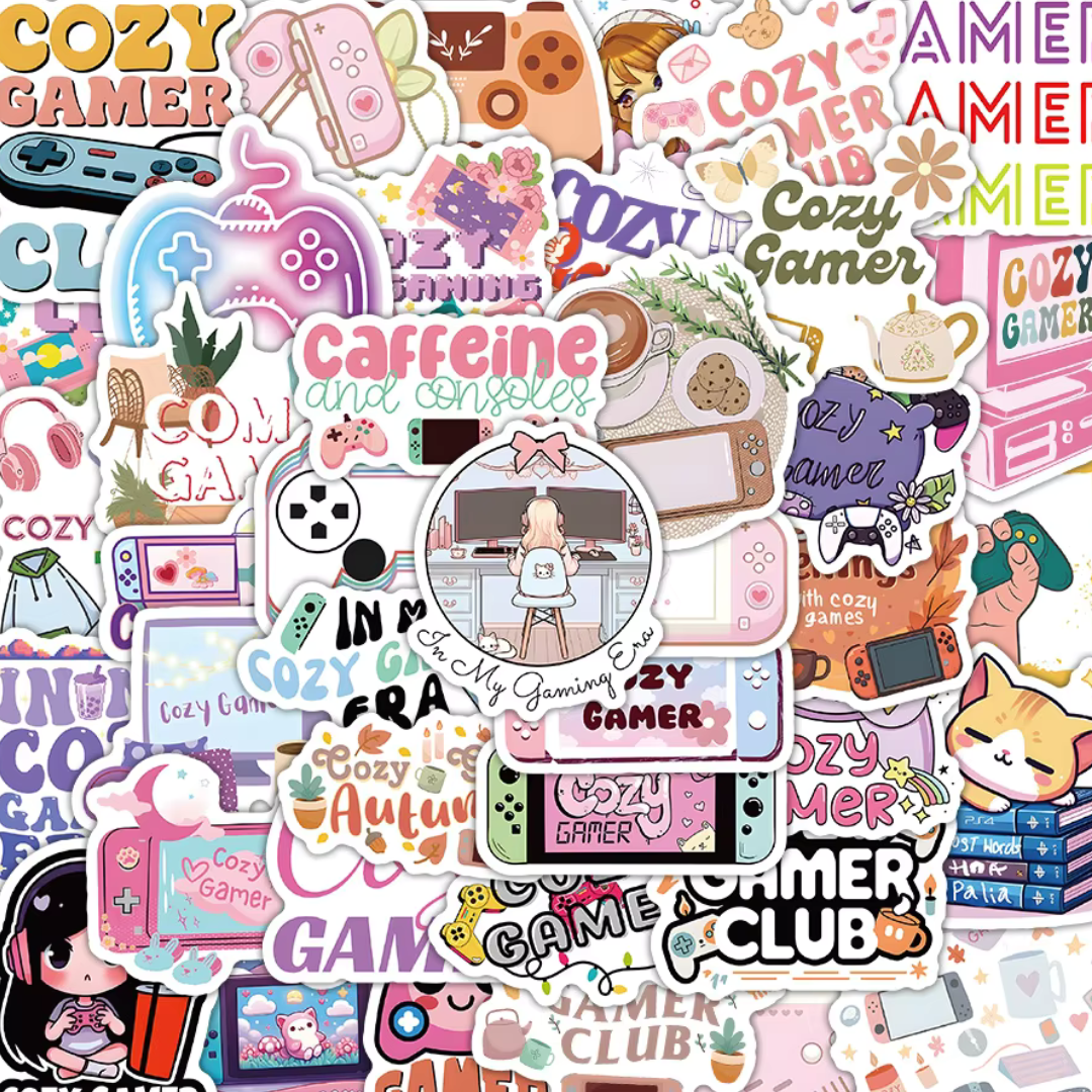 Cozy Gamer 50 Piece Sticker Pack