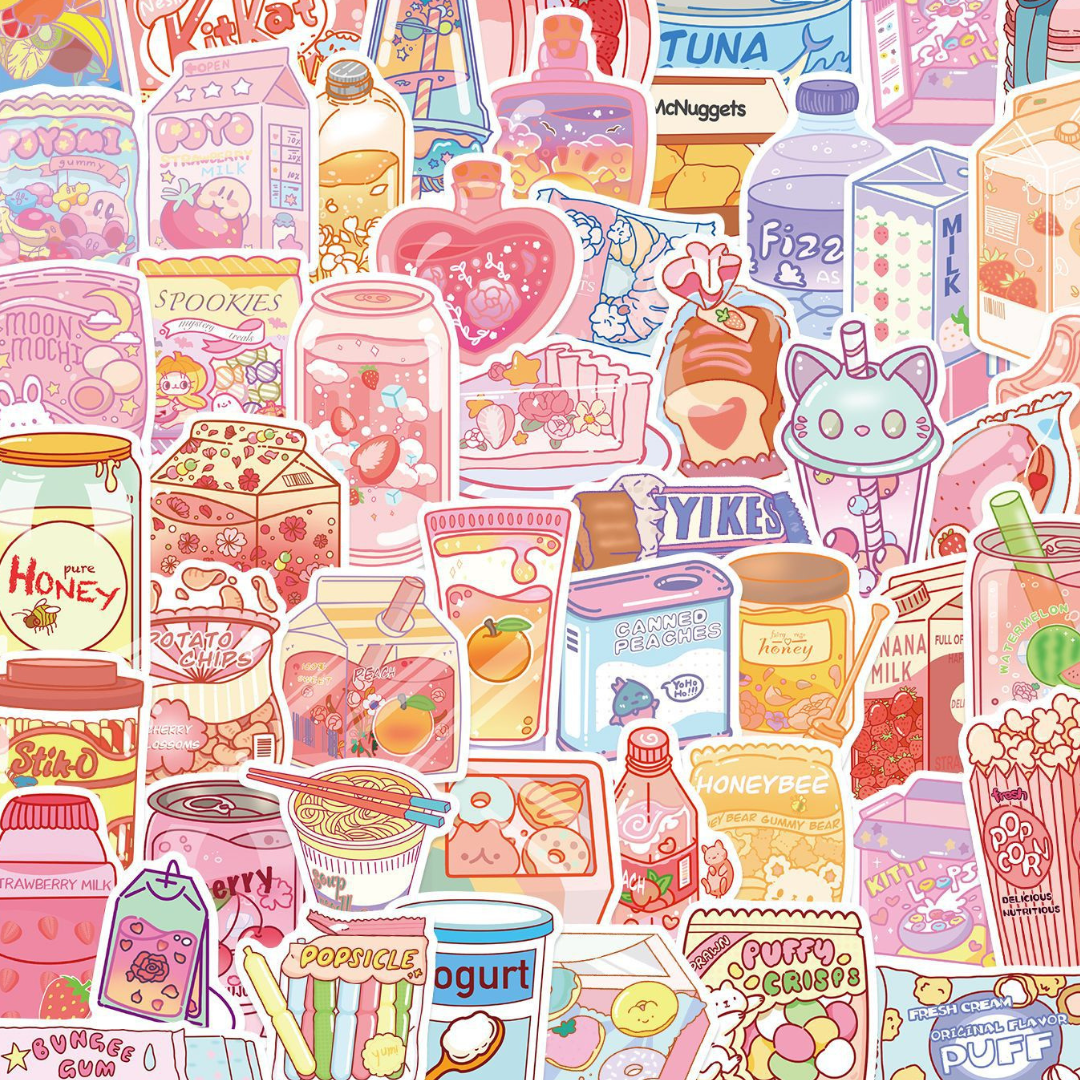 Kawaii Pop Beverages 50 Piece Sticker Pack