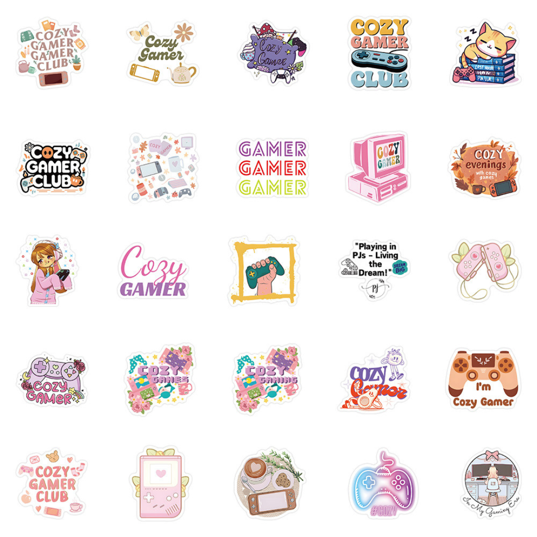 Cozy Gamer 50 Piece Sticker Pack