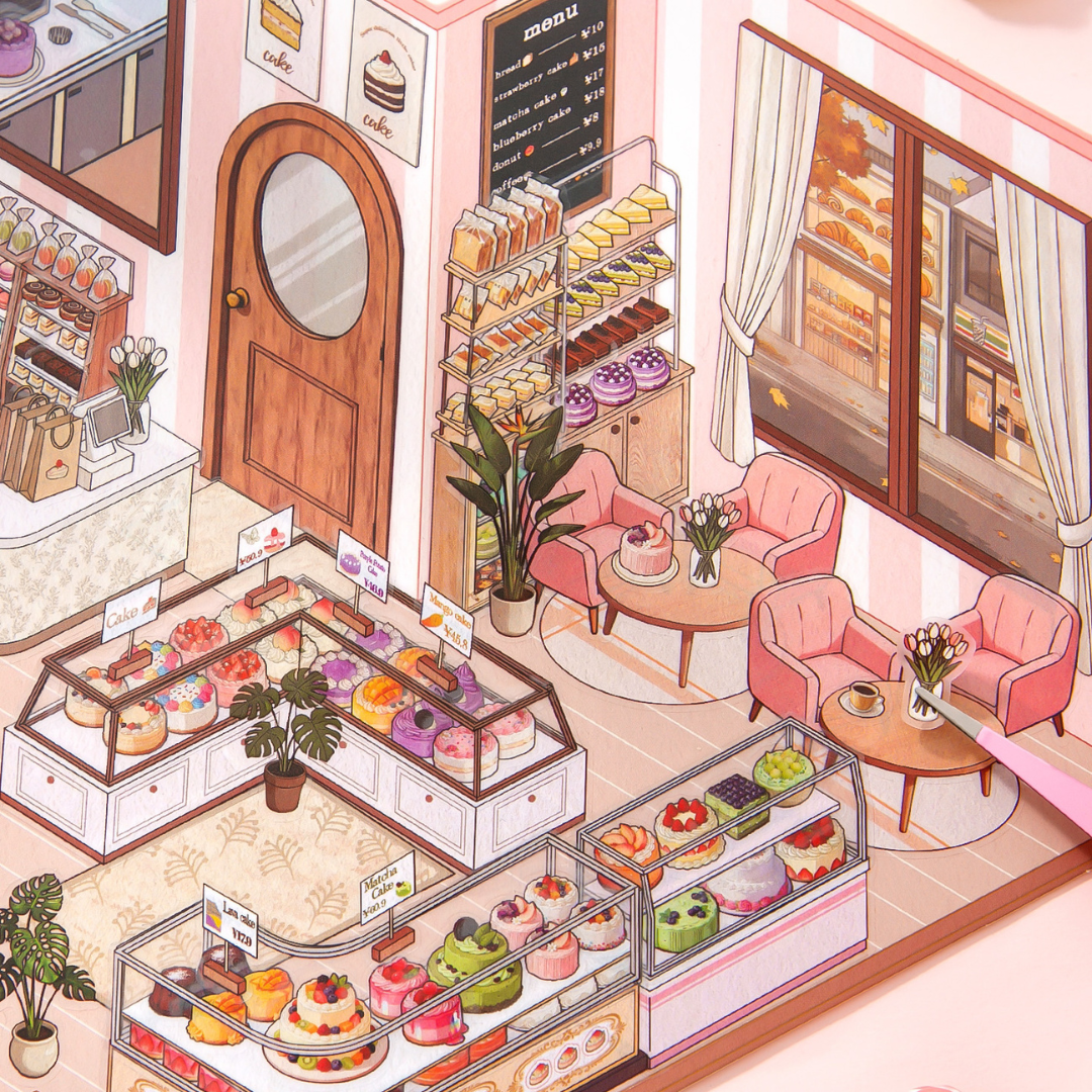 Sweet and Savoury Bakery Isometric Sticker Scene