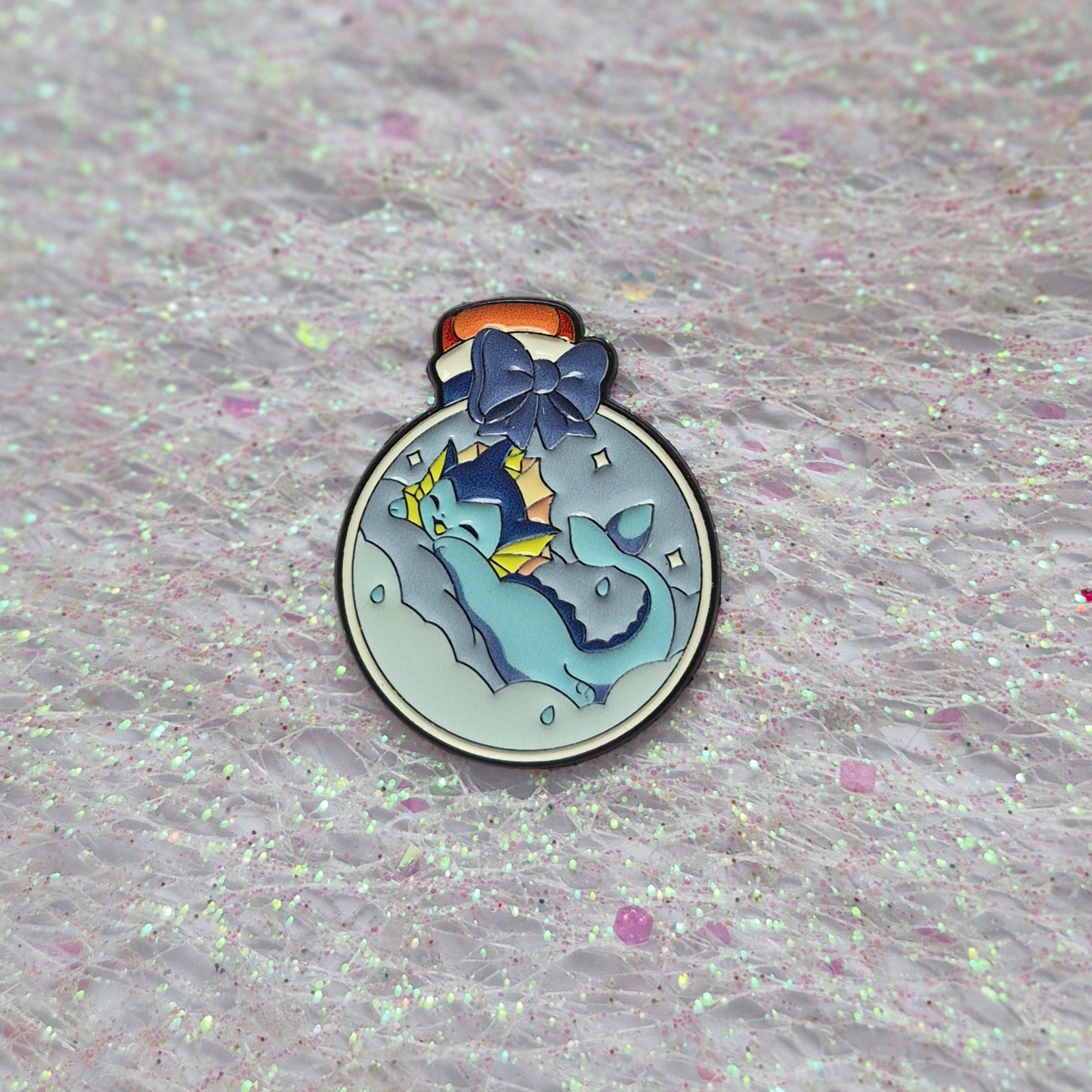 Pokemon Vaporeon In a Bottle Enamel Alloy Pin