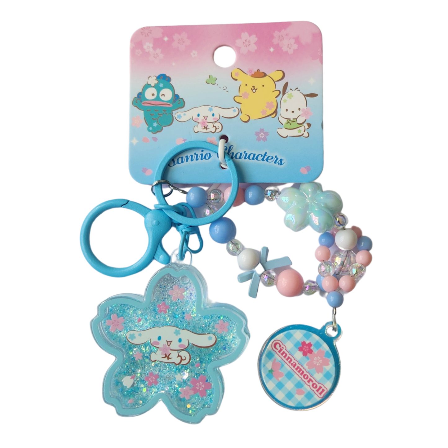 Cinnamoroll Sakura Glitter Keychain
