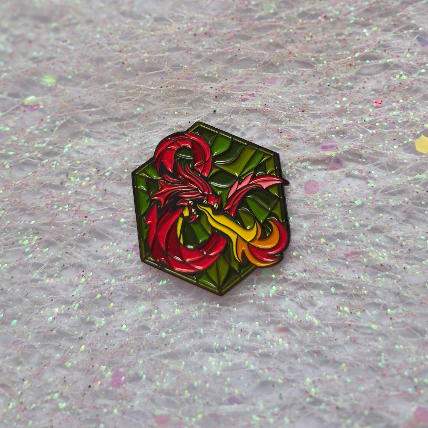 Dungeons & Dragons Stained Glass Enamel Alloy Pin