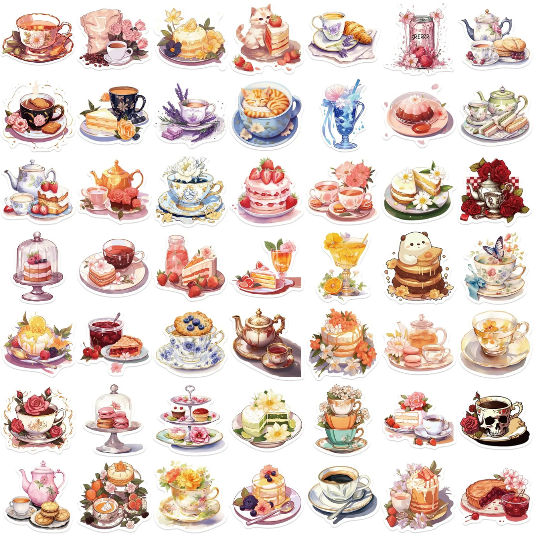 Delightful Afternoon Tea 50 Piece Sticker Pack