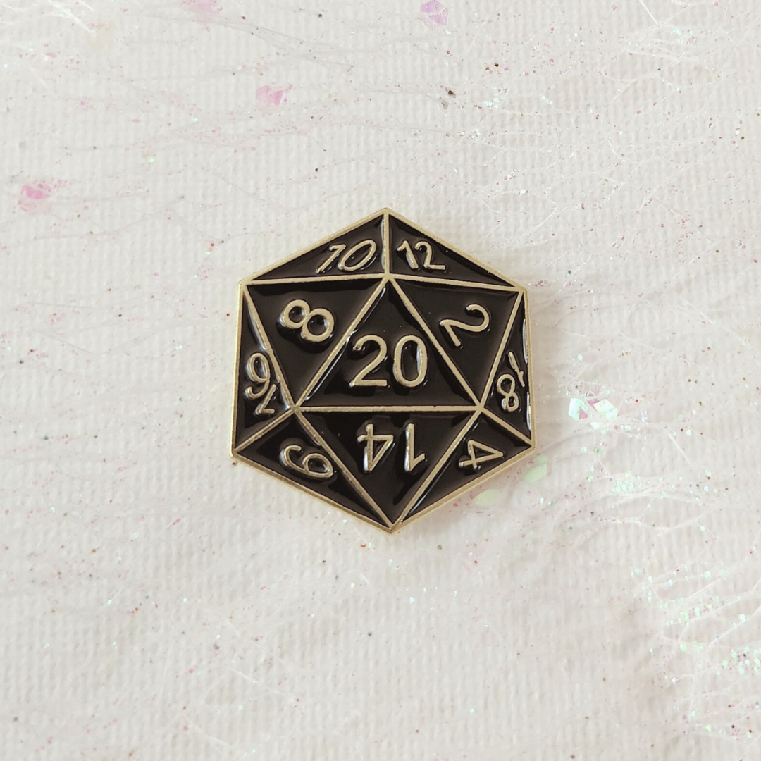 D20 Dice Enamel Pin