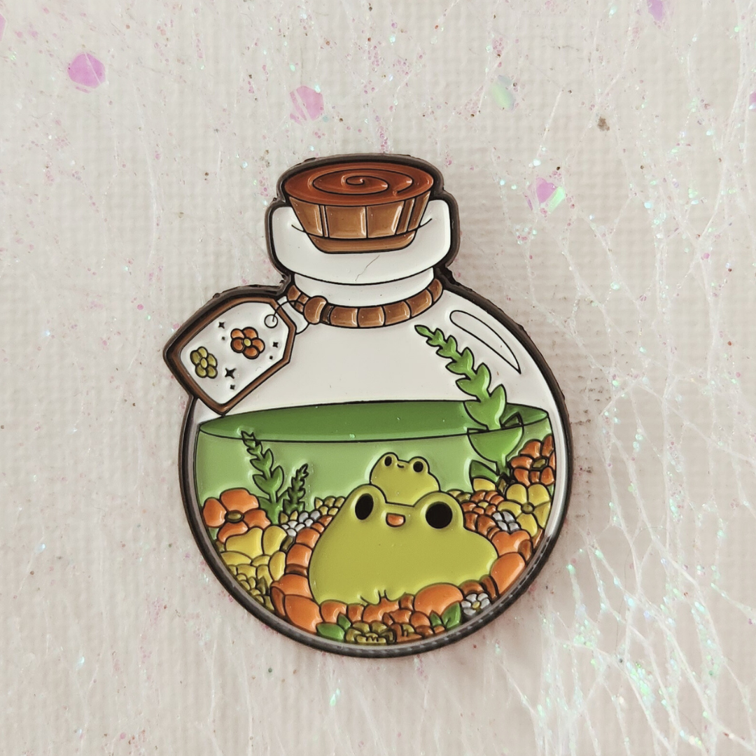 Frog Terrarium Enamel Pin