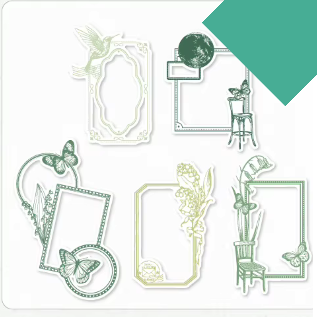 Floral Paper Sticker Frames
