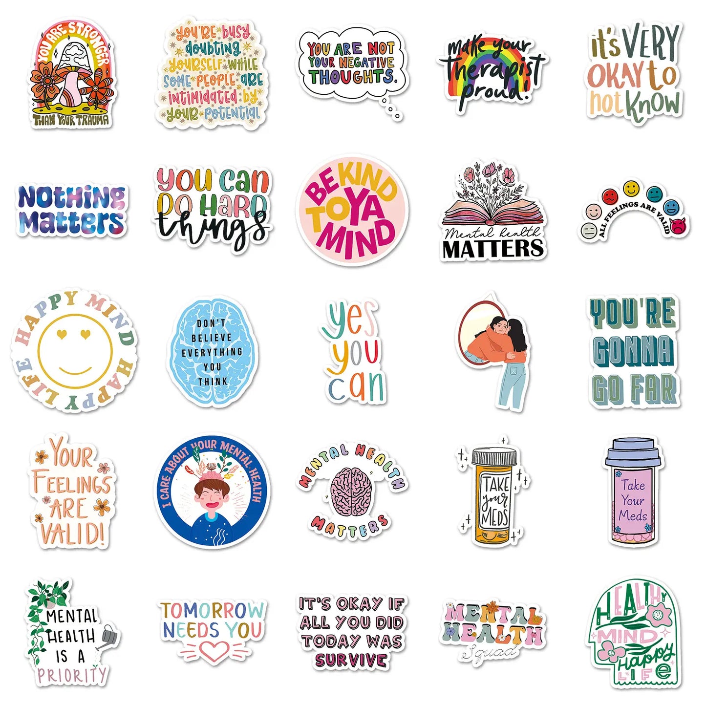 Mental Health Expressions 50 Pack Stickers