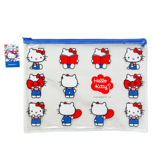 Hello Kitty A4 2 Pack Clear Zip Pouches