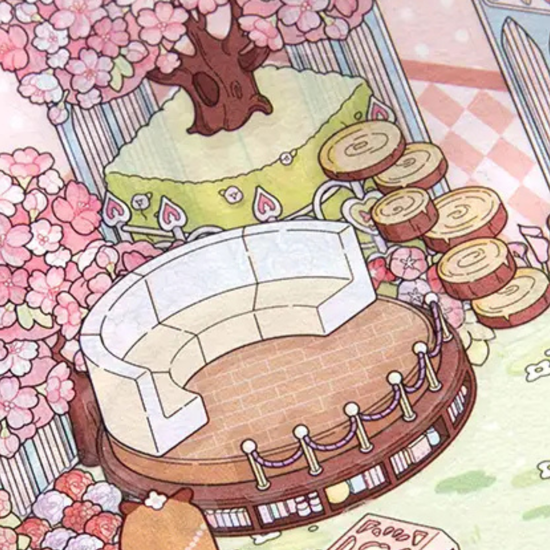 Flower Gift Box DIY Isometric Sticker Scene