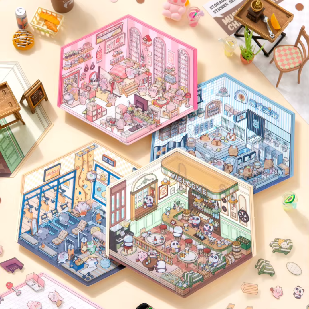 Hot Springs Jumbo Isometric Sticker Scene