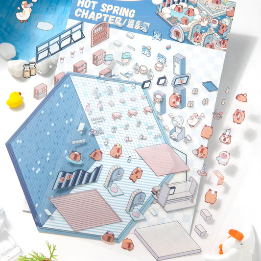 Hot Springs DIY Isometric Sticker Scene