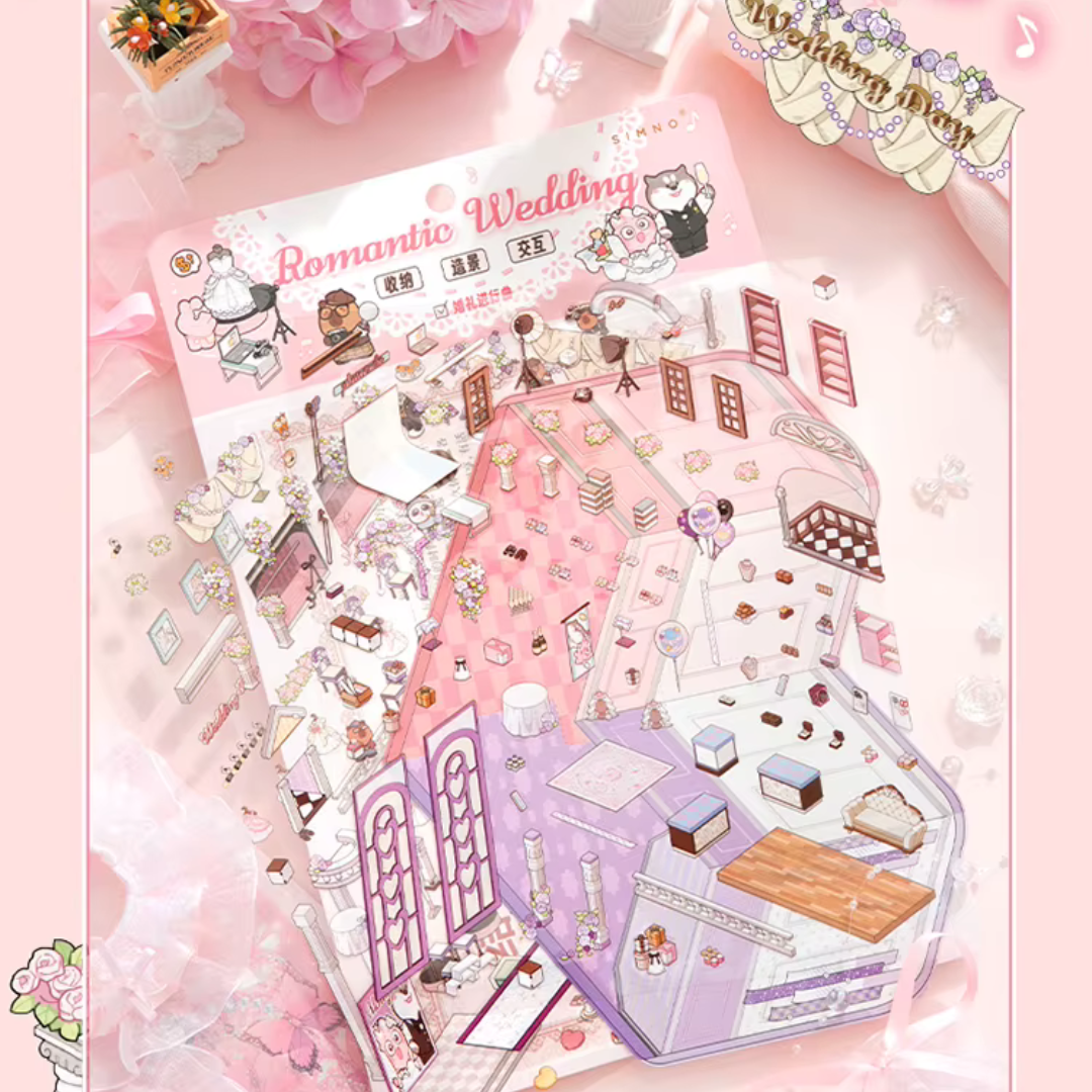 Romantic Wedding Jumbo Isometric Sticker Scene