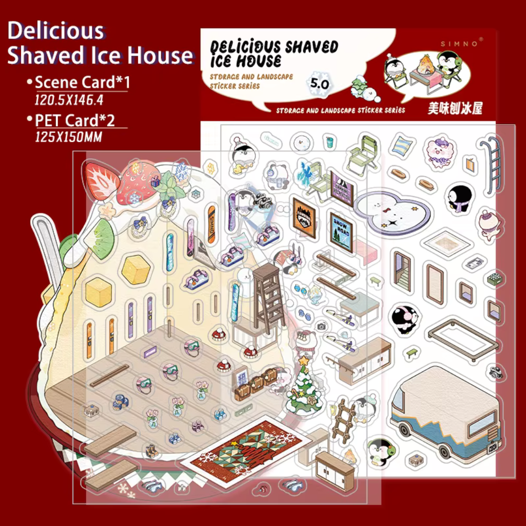 Delicious Shaved Ice DIY Isometric Sticker Scene