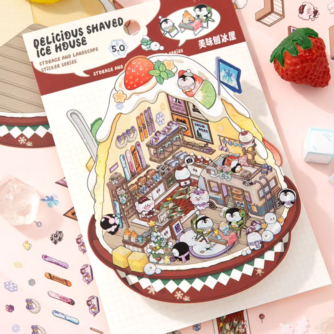 Delicious Shaved Ice DIY Isometric Sticker Scene