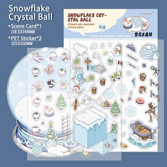 Snowflake Crystal Ball DIY Isometric Sticker Scene