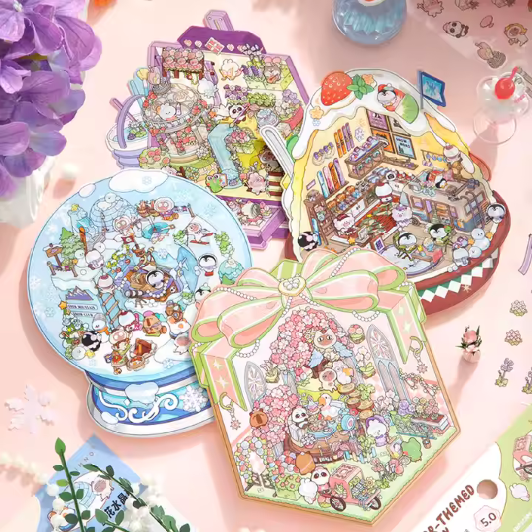 Monet Paint Box DIY Isometric Sticker Scene