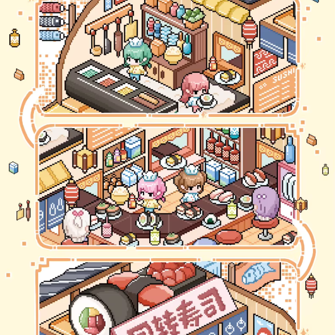 Pixel Land Isometric Sticker Scene
