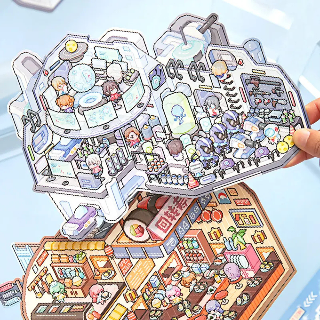 Pixel Land Isometric Sticker Scene