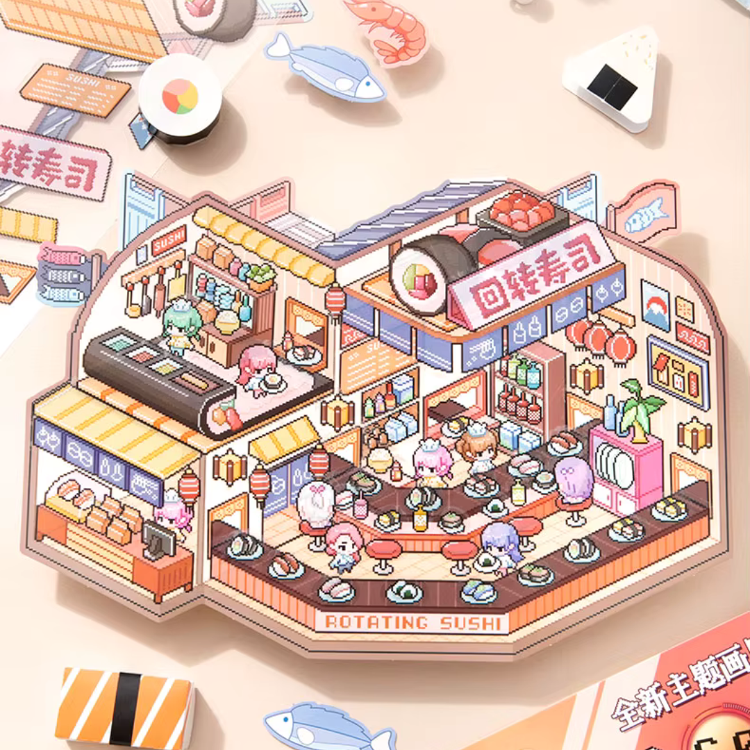 Pixel Land Isometric Sticker Scene