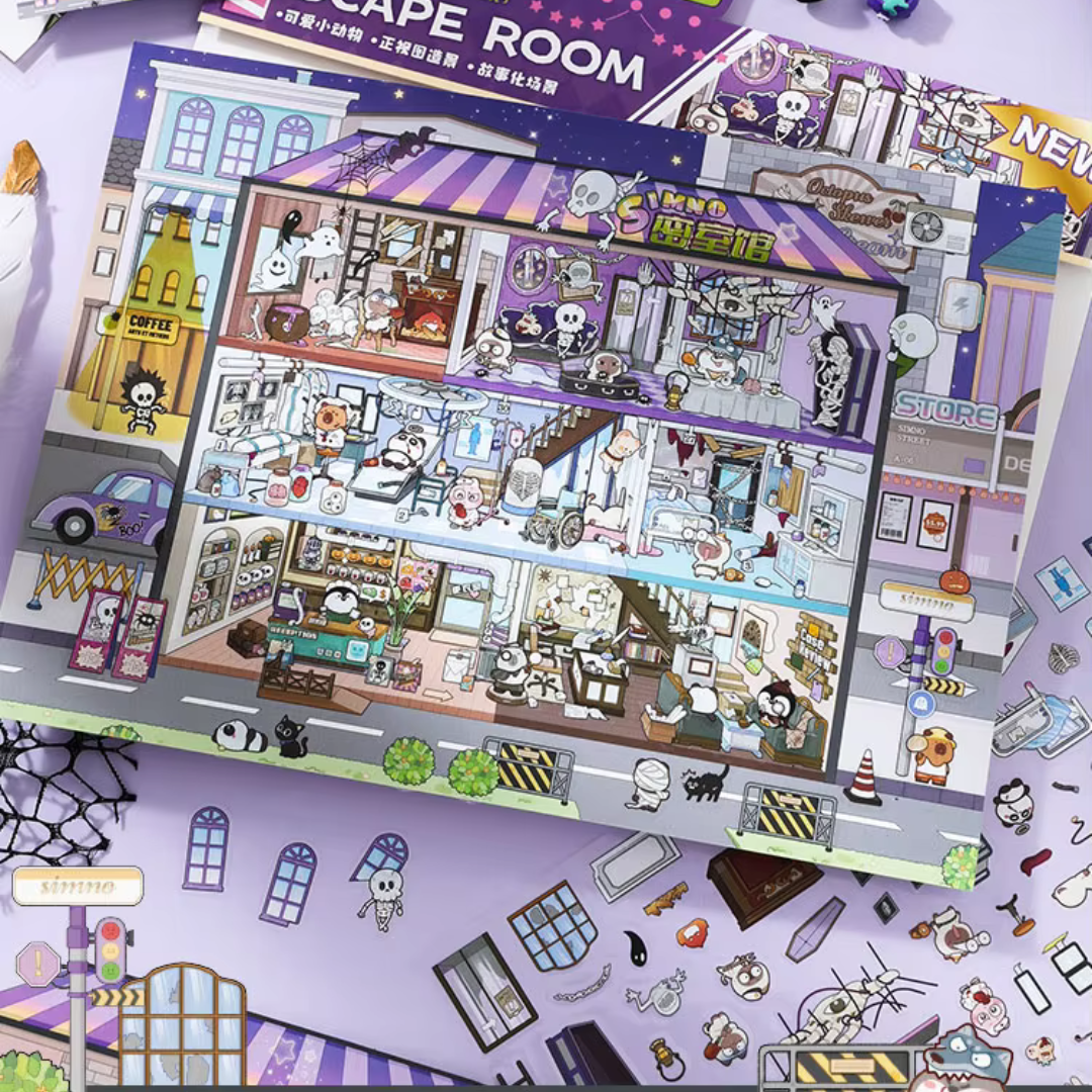 Escape Room Jumbo Isometric Sticker Scene