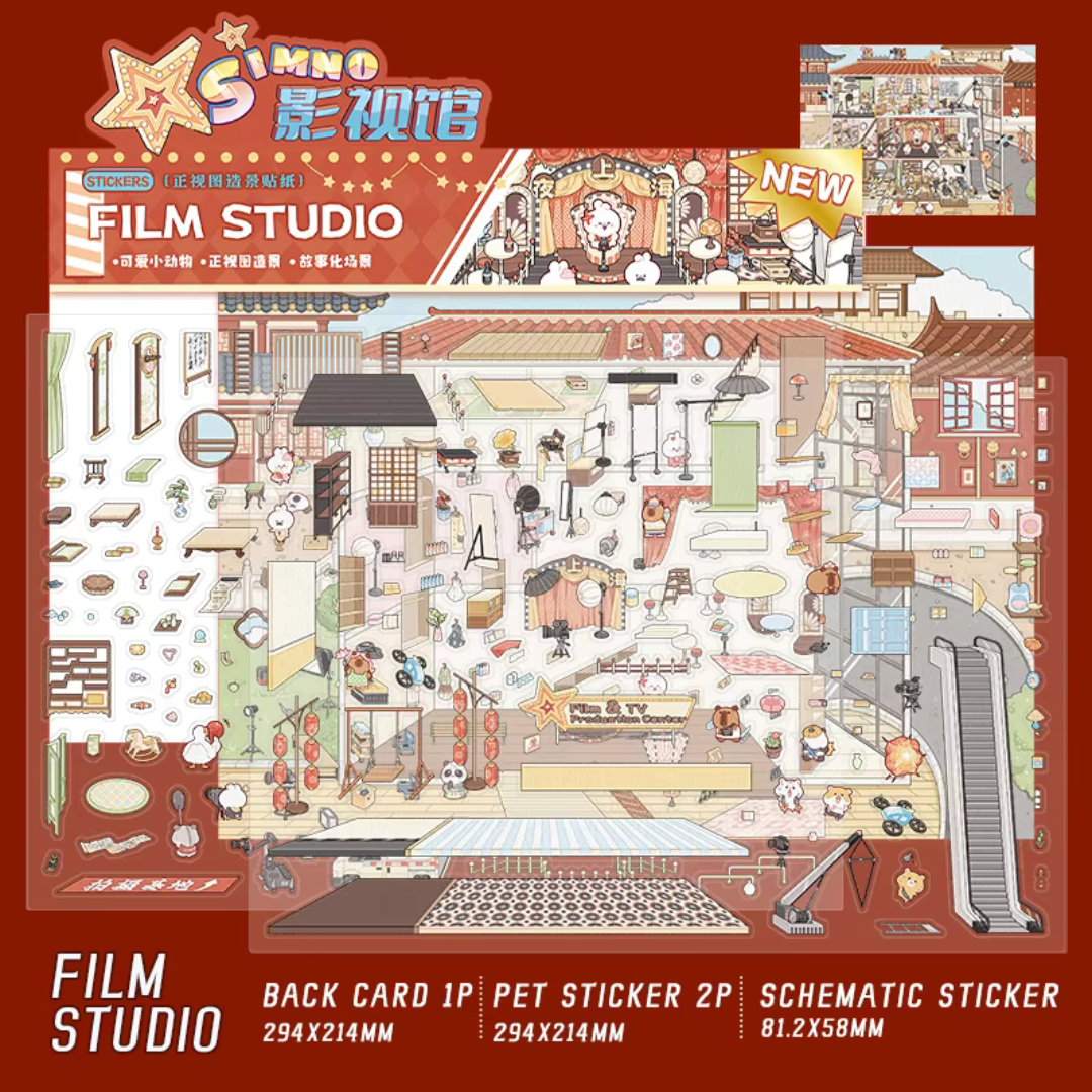 Film Studio Jumbo Isometric Sticker Scene