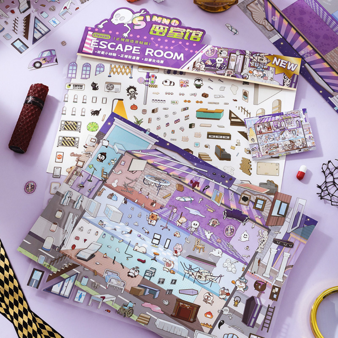 Escape Room Jumbo Isometric Sticker Scene