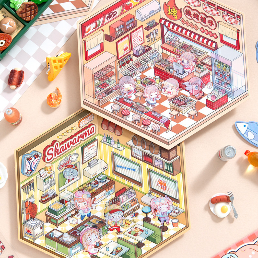 Barbeque Isometric Sticker Scene