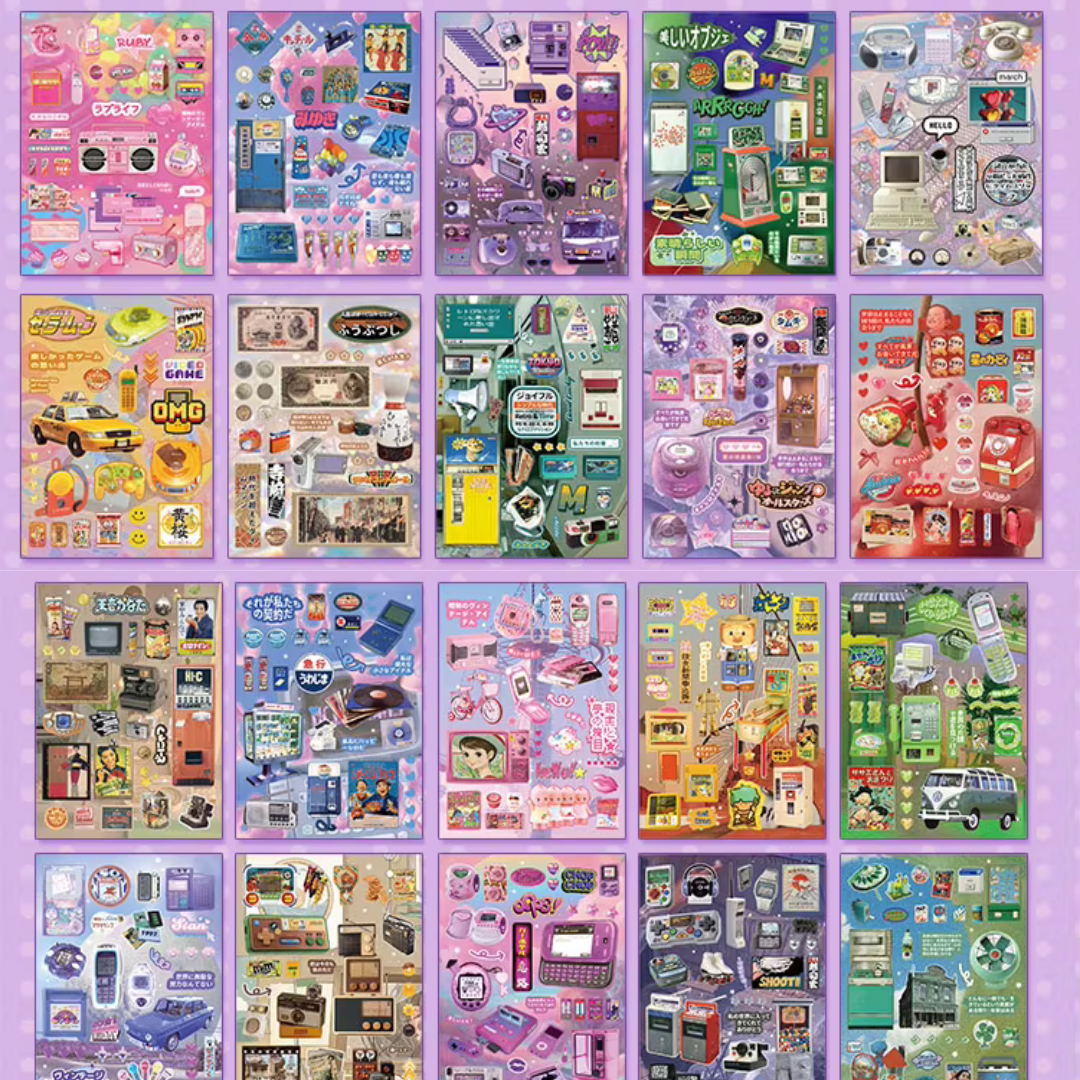 Japanese Retro Style Sticker Book