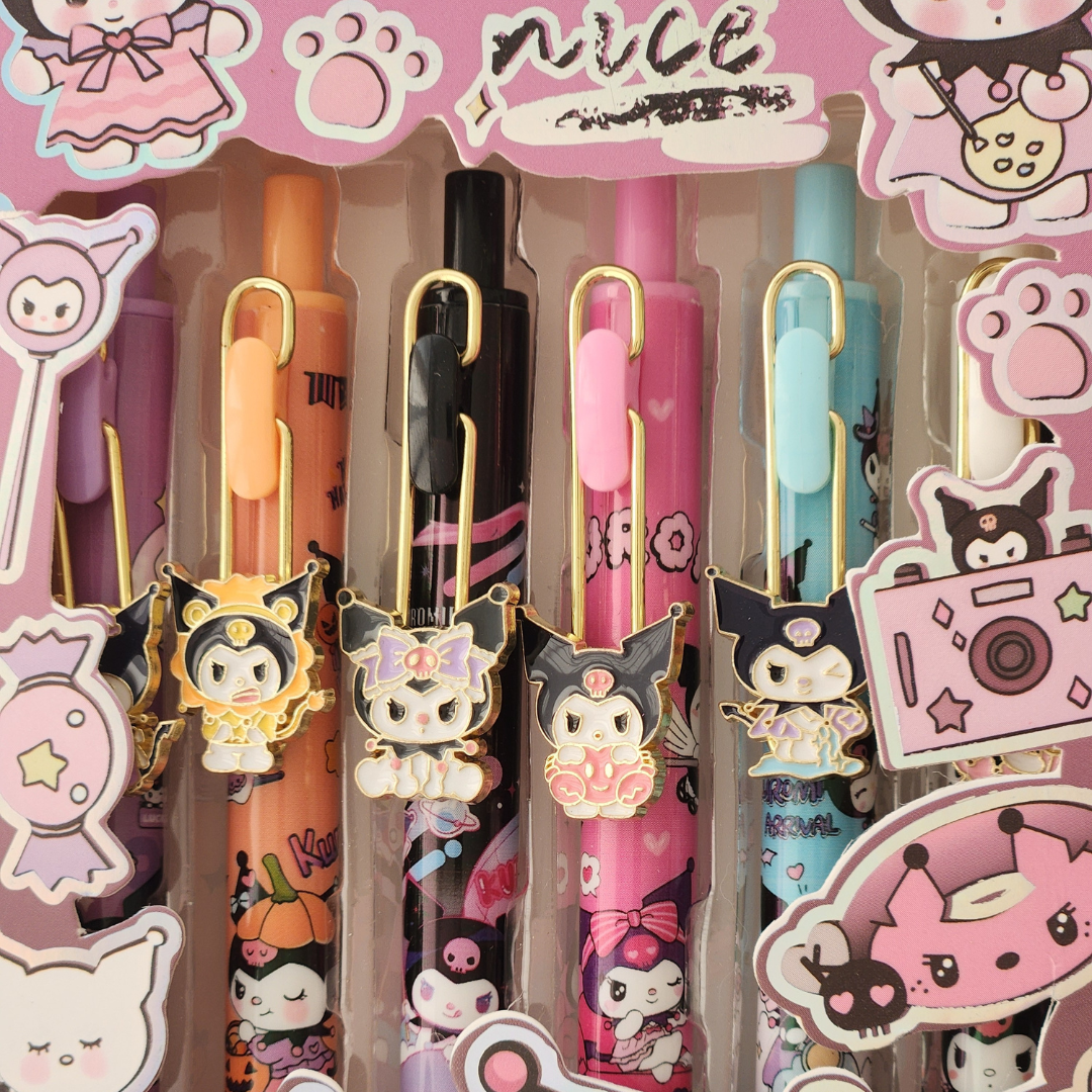 Kuromi Charm Pen 6 Pack