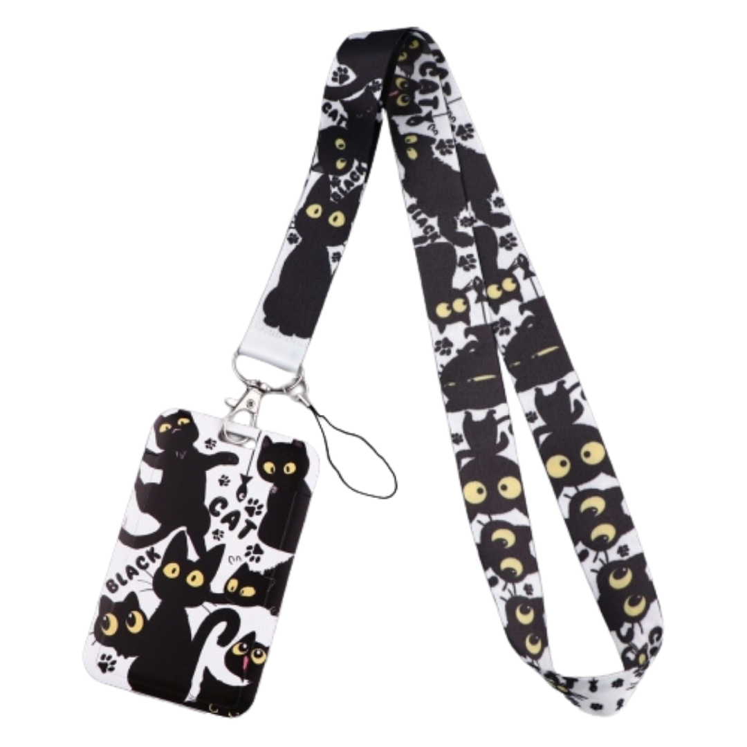 Black Cat ID Card and Lanyard