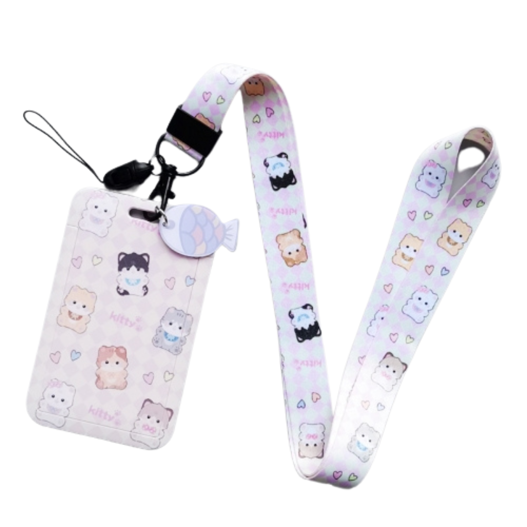Sweet Kitties ID Card Holder and Lanyard