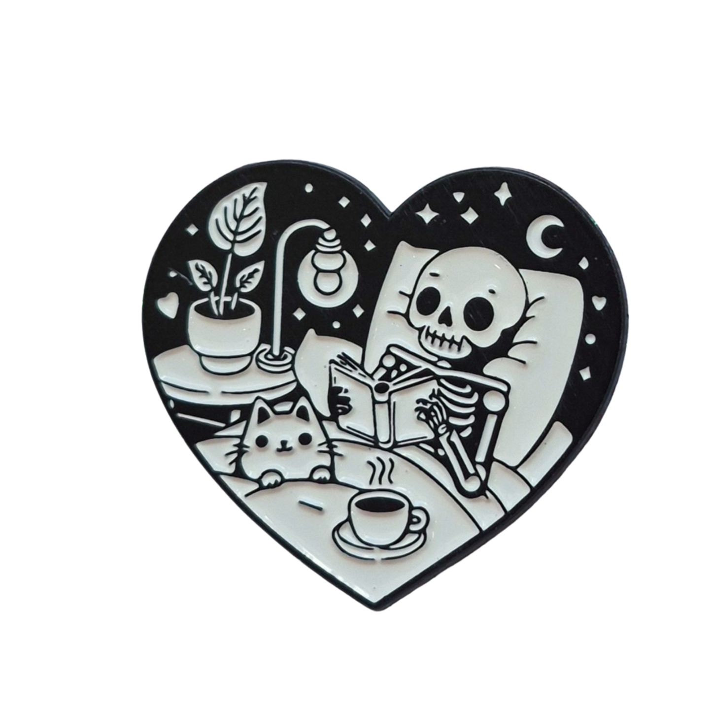 I Heart Skeleton Nights Enamel Alloy Pin