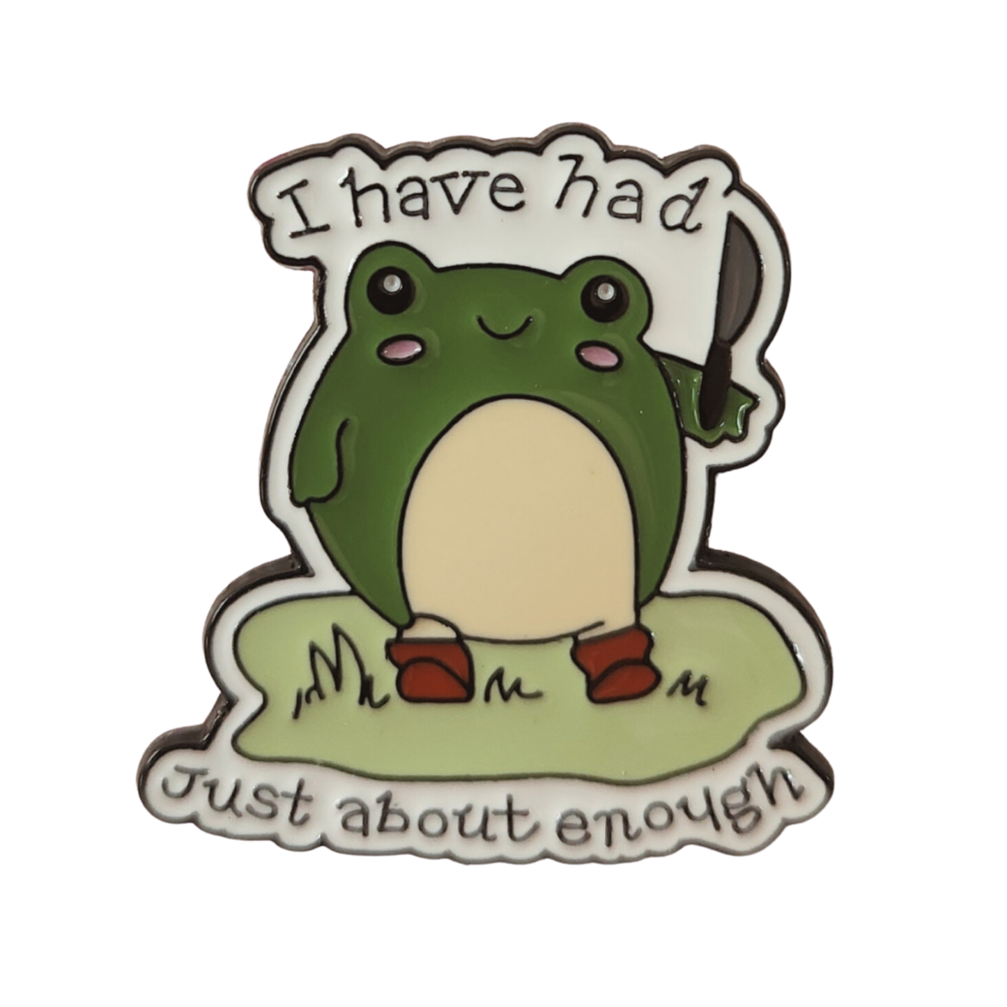 Grumpy Frog Enamel Pin