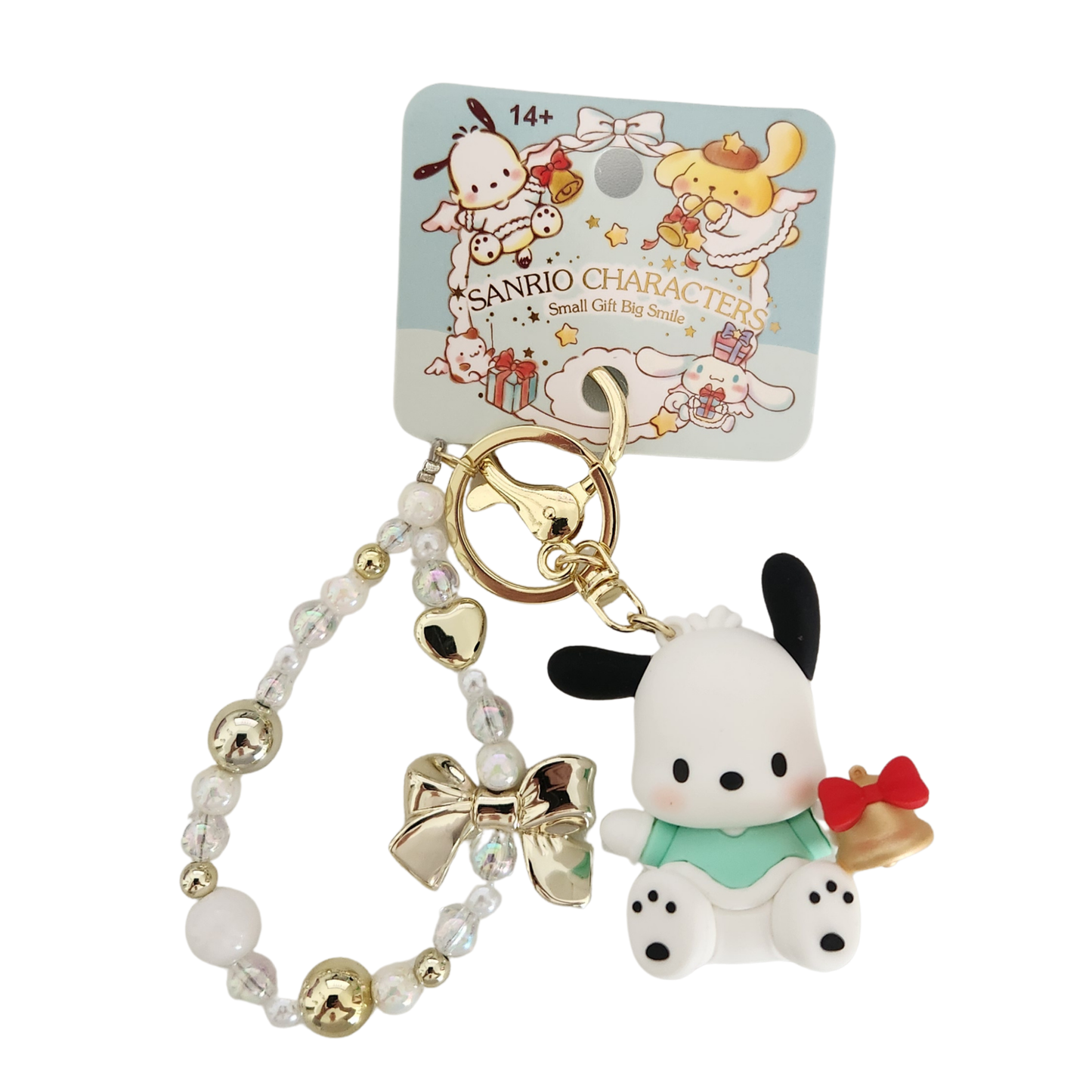 Pochacco Christmas Beaded Keychain