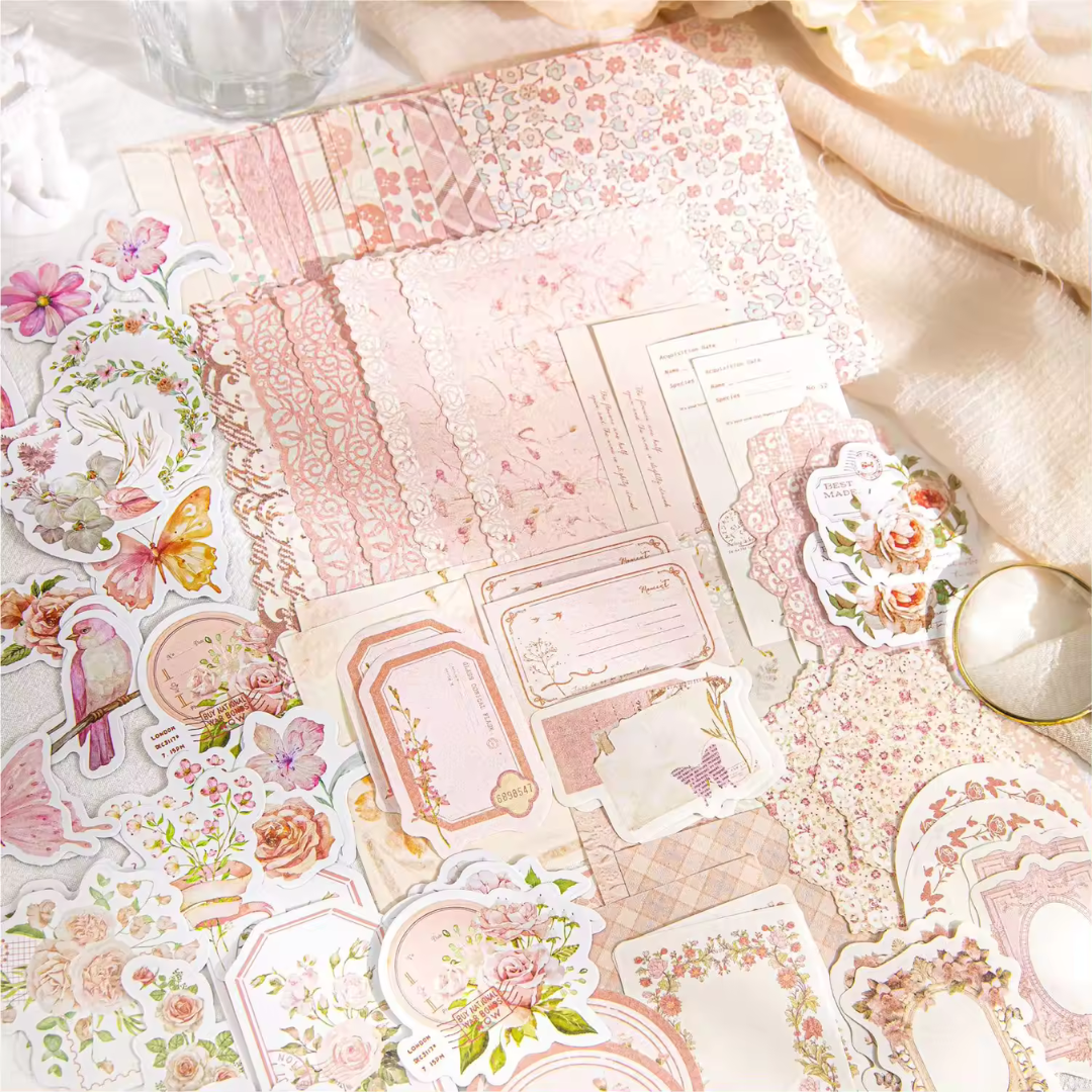 100 Piece Summer Retro Vintage Pages