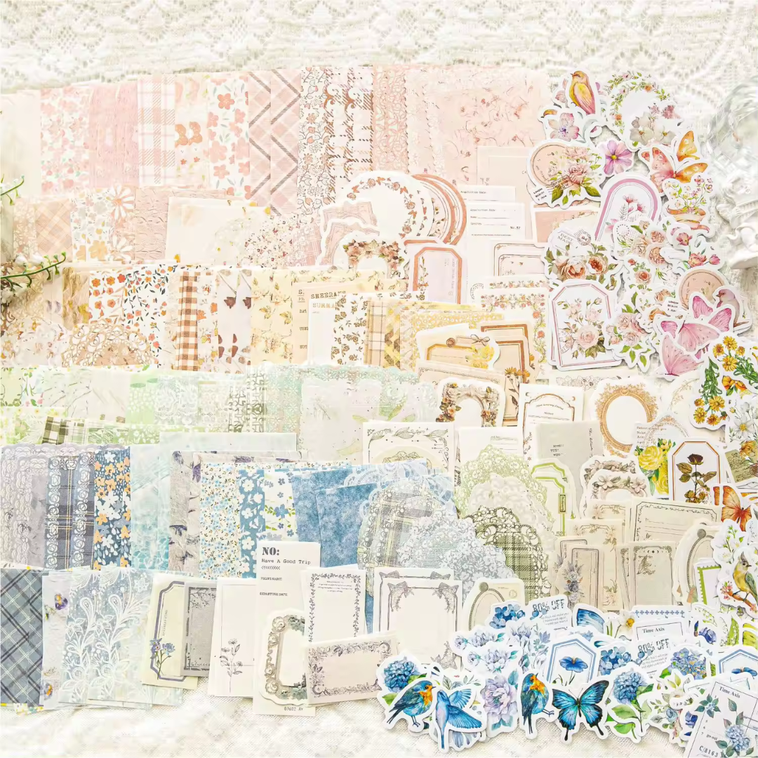 100 Piece Summer Retro Vintage Pages