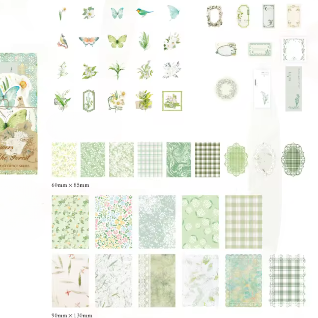 100 Piece Summer Retro Vintage Pages