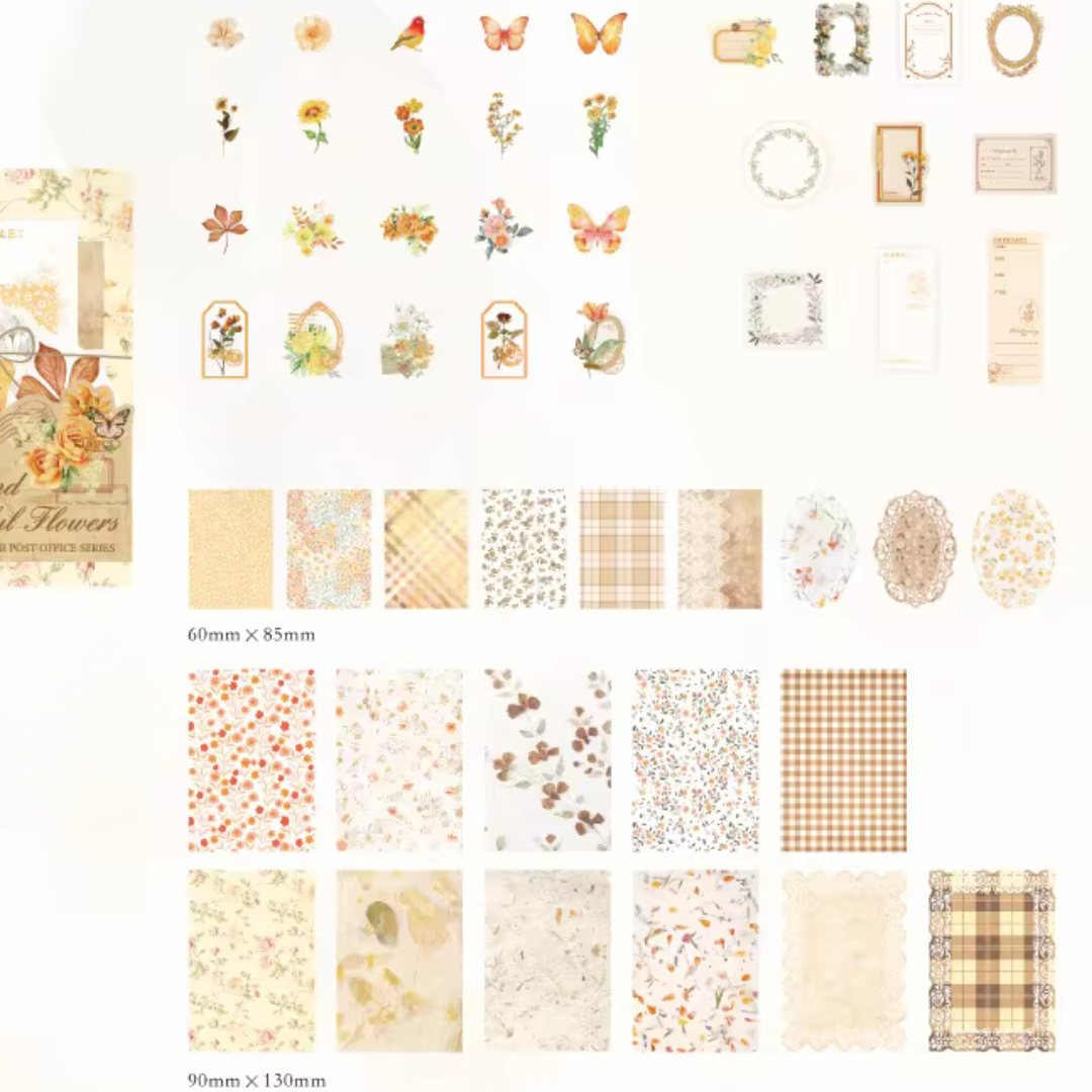 100 Piece Summer Retro Vintage Pages