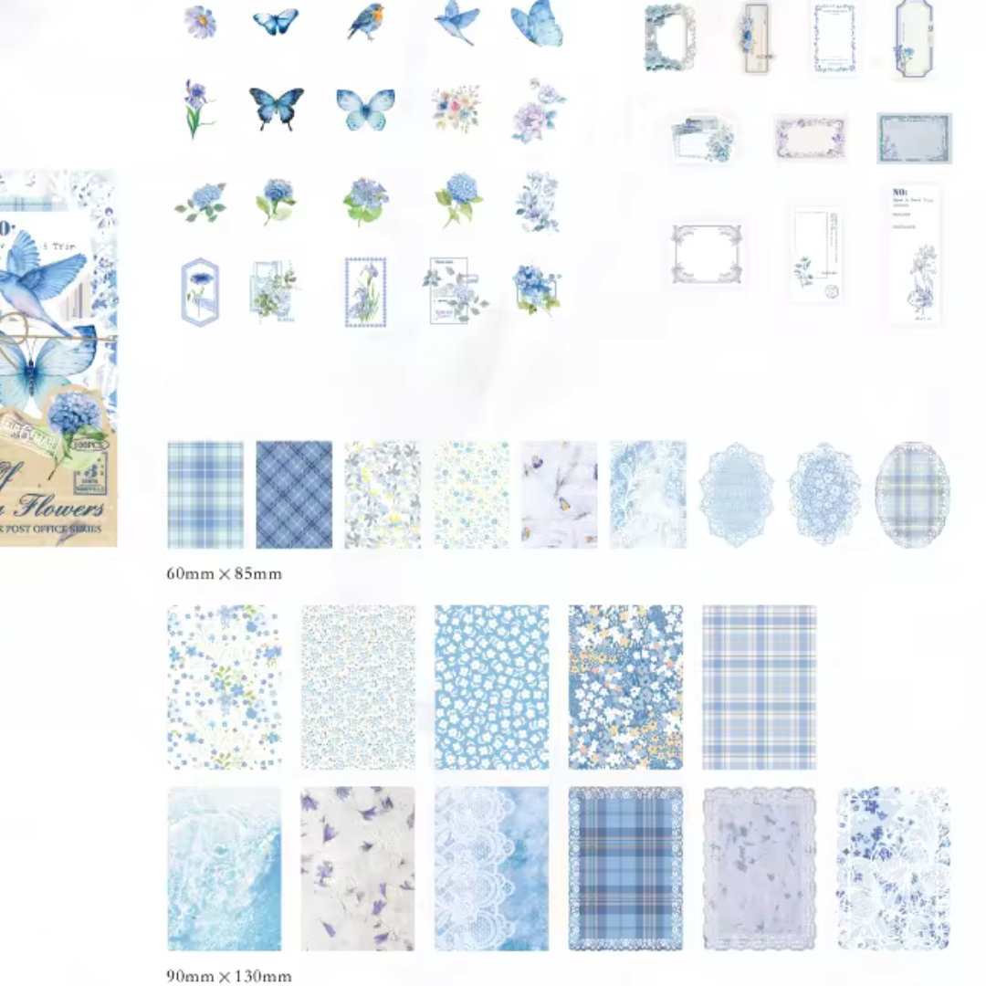 100 Piece Summer Retro Vintage Pages