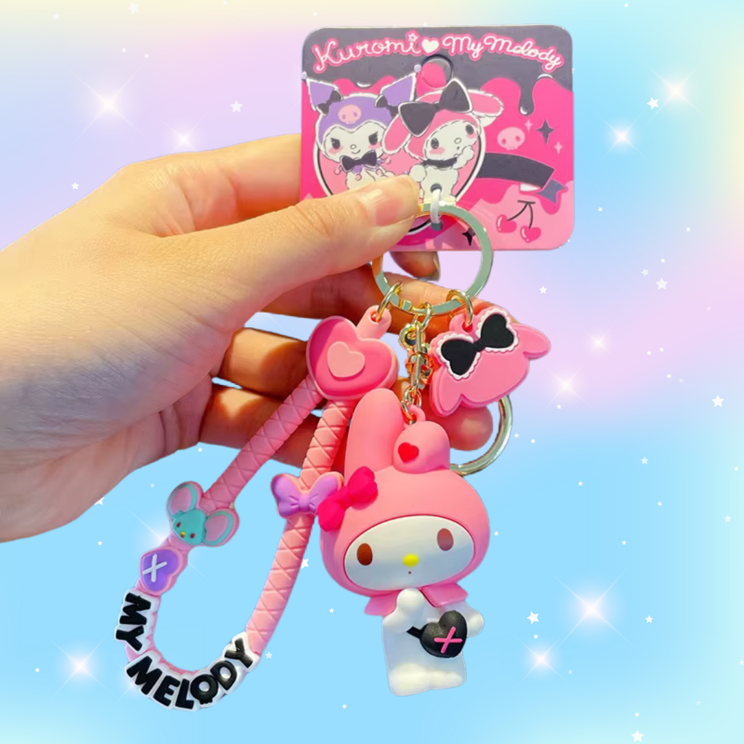 My Melody Heart Charm Keychain