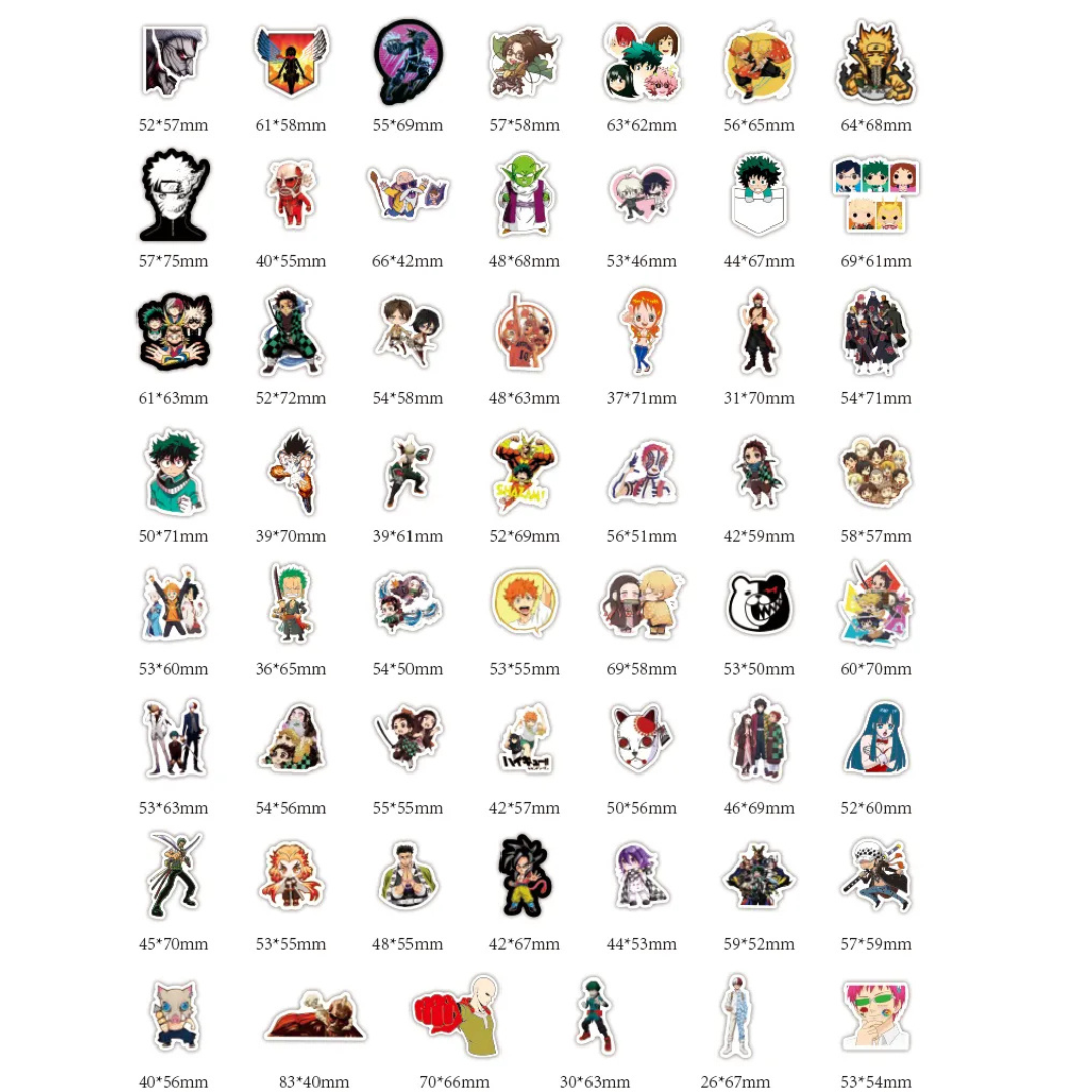 Anime Favourites 50 Pack Stickers